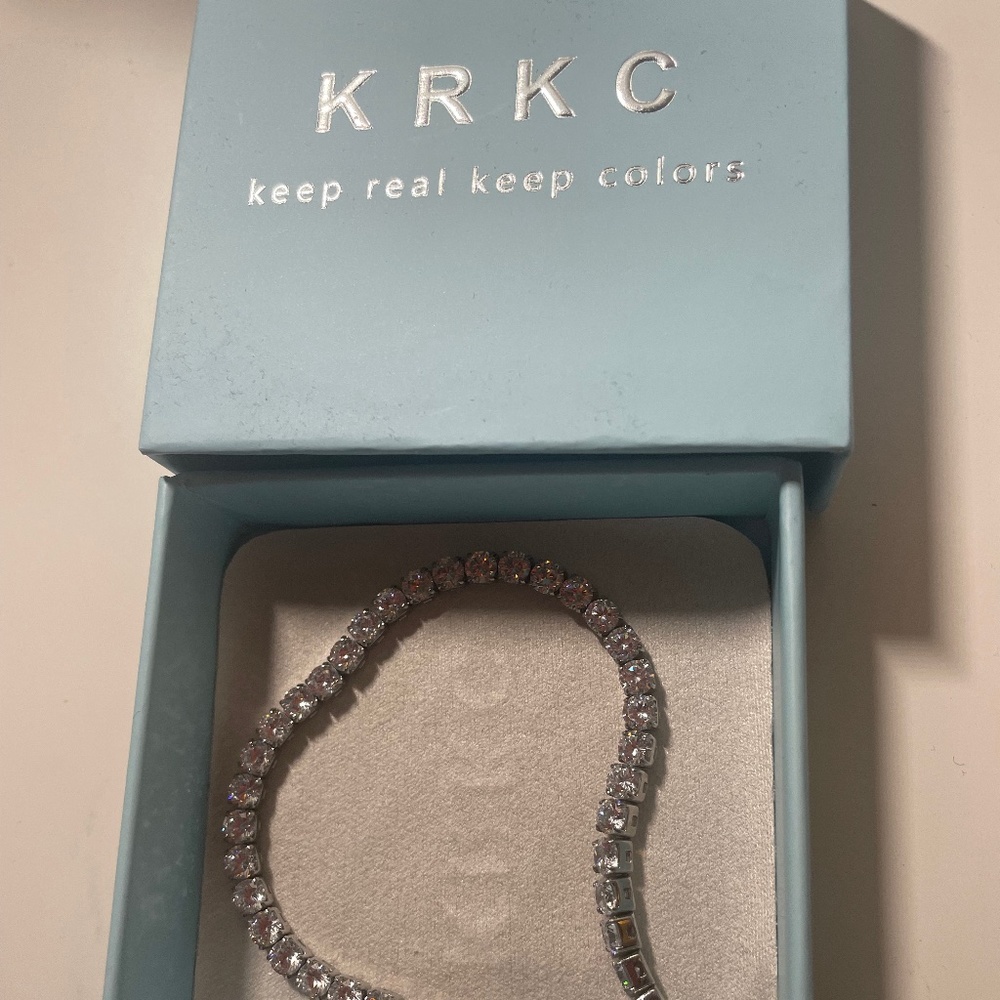 3mm CZ Diamond Tennis Bracelet in White Gold KRKC